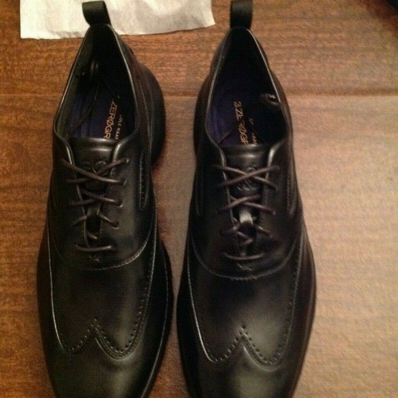 Cole Haan Men's ZeroGrand Black Leather Wingtip Oxford Dress Shoes 11.5M… - Picture 2 of 9